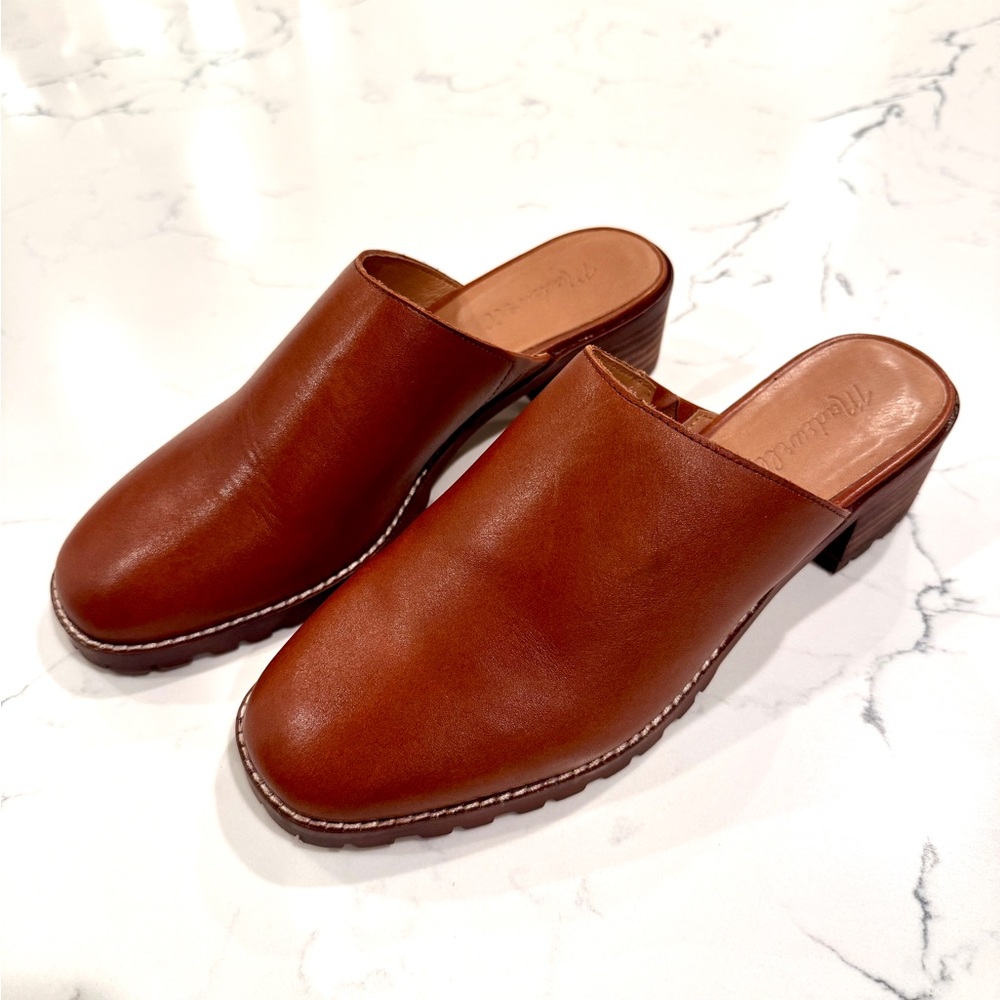 Madewell Tan Leather Slip-On Mules size 8M